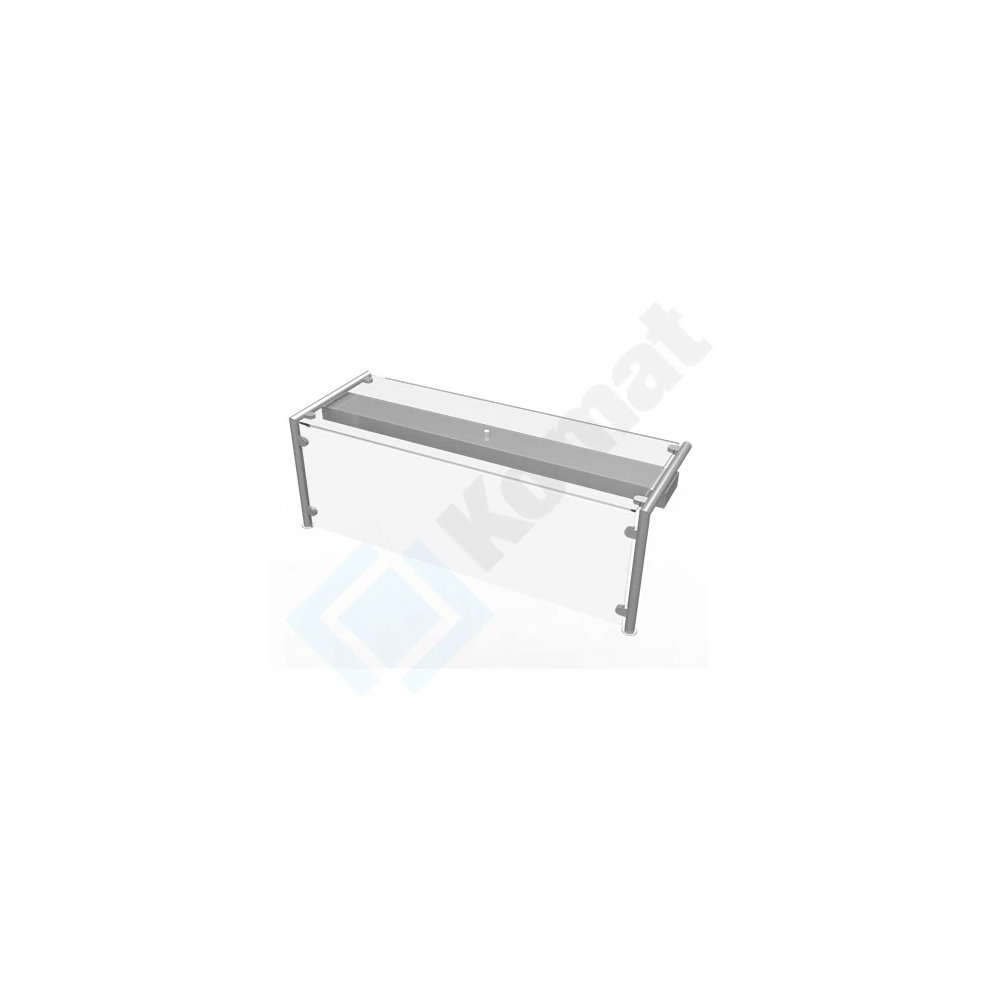 Nadstawka z szybą prostą i oświetleniem halogenowym 993x450x440, AISI 304, Komat KNP-07.3002