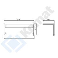 Nadstawka z szybą prostą neutralna 1378x450x440, AISI 304, Komat KNP-08.1004