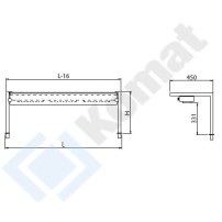 Nadstawka z szybą prostą i oświetleniem LED 993x450x440, AISI 304, Komat KNP-08.5002