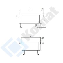 Podstawa na tace 850x700x500, AISI 304, Komat KNP-16.0085