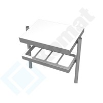 Pomocnik na pojemniki GN 1/4 z półką 790x480x600, AISI 304, Komat KNP-17.0079