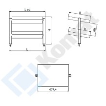 Pomocnik z dwoma półkami 790x480x600, AISI 304, Komat KNP-18.0079