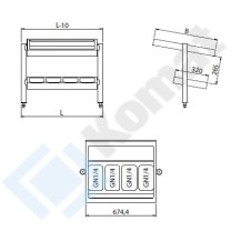 Pomocnik na pojemniki GN 1/4 oraz GN 1/1 790x600x600, AISI 304, Komat KNP-19.0079