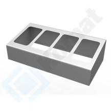 Pomocnik na pojemniki GN 1/4 zabudowany 700x300x195, AISI 304, Komat KNP-20.0070