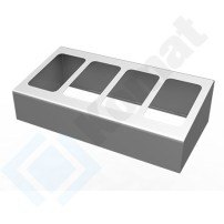 Pomocnik na pojemniki GN 1/4 zabudowany 700x300x195, AISI 304, Komat KNP-20.0070