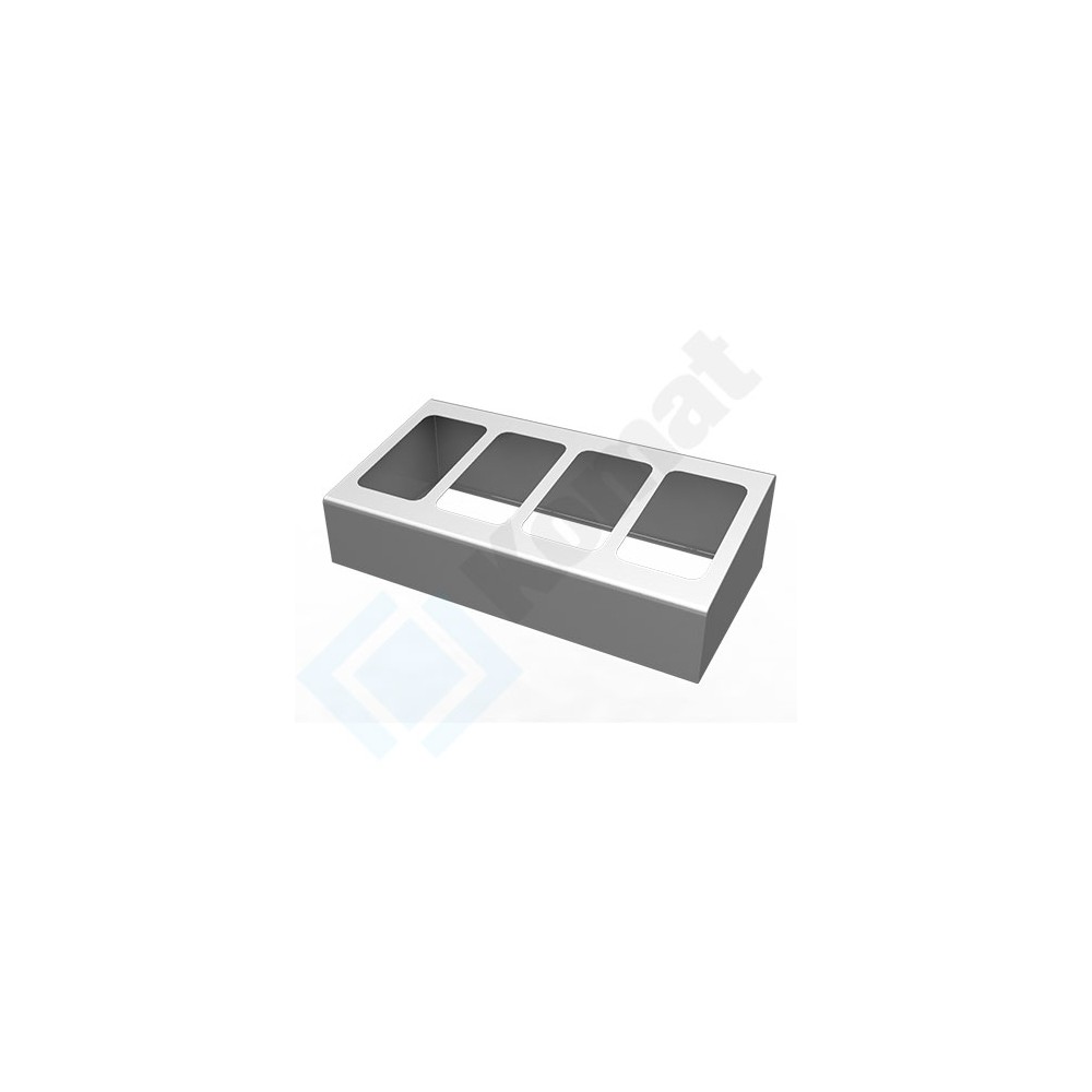Pomocnik na pojemniki GN 1/4 zabudowany 700x300x195, AISI 304, Komat KNP-20.0070