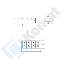 Pomocnik na pojemniki GN 1/4 zabudowany 700x300x195, AISI 304, Komat KNP-20.0070