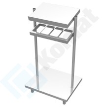 Pomocnik na pojemniki GN 1/4 z półką i niską podstawą na tace 850x700x1540, AISI 304, Komat KNP-21.0085