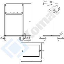 Pomocnik na pojemniki GN 1/4 z półką i niską podstawą na tace 850x700x1540, AISI 304, Komat KNP-21.0085