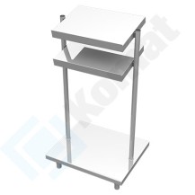 Pomocnik z dwoma półkami i niską podstawą na tace 850x700x1540, AISI 304, Komat KNP-22.0085
