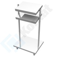Pomocnik z dwoma półkami i niską podstawą na tace 850x700x1540, AISI 304, Komat KNP-22.0085