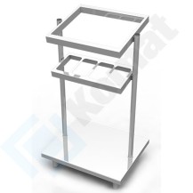 Pomocnik na pojemniki GN 1/4 oraz GN 1/1 z niską podstawą na tace 850x700x1540, AISI 304, Komat KNP-23.0085