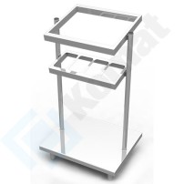 Pomocnik na pojemniki GN 1/4 oraz GN 1/1 z niską podstawą na tace 850x700x1540, AISI 304, Komat KNP-23.0085
