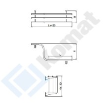 Obniżenie na tace 600x300x400, AISI 304, Komat KNP-29.0060
