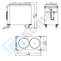 Dystrybutor talerzy - podwójny 900x500x900, AISI 304, Komat KNP-41.2033