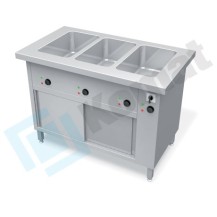 Stół grzewczy z bemarem wodnym wielokomorowym 1015x700x900, AISI 304, Komat KL-38.7022