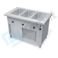 Stół grzewczy z bemarem wodnym wielokomorowym 1560x700x900, AISI 304, Komat KL-38.7044