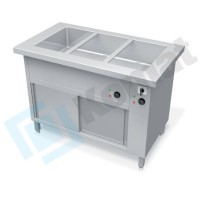 Stół grzewczy z bemarem wodnym jednokomorowym 1015x800x900, AISI 304, Komat KL-37.8012
