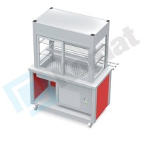 Stanowisko z witryną chłodniczą z wanną - witryna zamknięta 1300x700x900, AISI 304, Komat KL4-60.7003