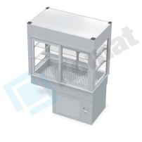 Witryna chłodnicza z wanną - witryna z klapkami uchylnymi 1125x645x1470, AISI 304, Komat KL8-61.7003