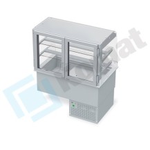 Witryna chlodnicza z wanną - otwarta, szyba gięta 1150x720x1430, AISI 304, Komat KL8-82.803G