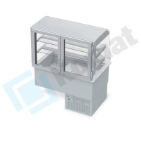 Witryna chlodnicza z wanną - otwarta, szyba gięta 1150x720x1430, AISI 304, Komat KL8-82.803G