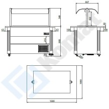 Bufet MODERN - chłodniczy 1500x1000x900, AISI 304, Komat KL5-03.3150