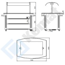 Bufet RETRO - neutralny 1500x1050x900, AISI 304, Komat KL5-05.1150