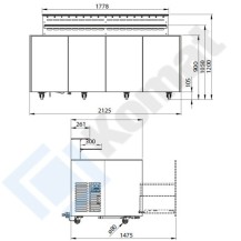 Bufet FRESH - neutralny 2125x1000x900, AISI 304, Komat KL5-30.1212