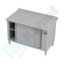 Stół przyścienny z szafką grzewczą 1600x600x850, AISI 304, Komat KTG-960