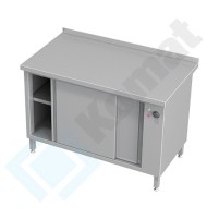 Stół przyścienny z szafką grzewczą 1500x700x850, AISI 304, Komat KTG-960