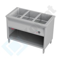 Bemar stacjonarny jednokomorowy z szafką otwartą 790x600x850, AISI 304, Komat KTG-920