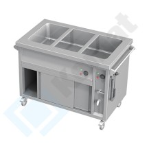 Bemar jezdny jednokomorowy z szafką grzewczą 1165x700x850, AISI 304, Komat KTG-942