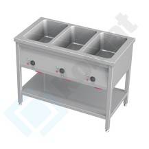 Bemar stacjonarny wielokomorowy z półką 1135x600x850, AISI 304, Komat KTG-910