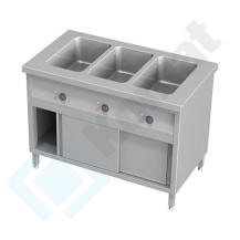Bemar stacjonarny wielokomorowy z szafką z drzwiami suwanymi 1165x700x850, AISI 304, Komat KTG-931