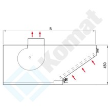 Okap nad piec konwekcyjno-parowy 855x1133x480, AISI 304, Komat KOT-540