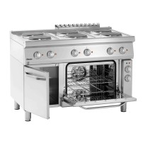 Kuchnia elektryczna 700, B1200, 6 płytowa, EBO 1200x700x850 Bartscher 286247