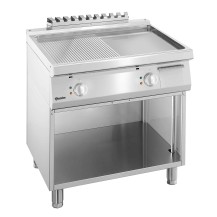 Płyta grillowa 700, szerokość 800,1/2 gładka + 1/2 ryflowana, 800x700x850 Bartscher 286509
