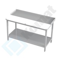 Stół przyścienny z deską z polietylenu i półką 1700x600x850