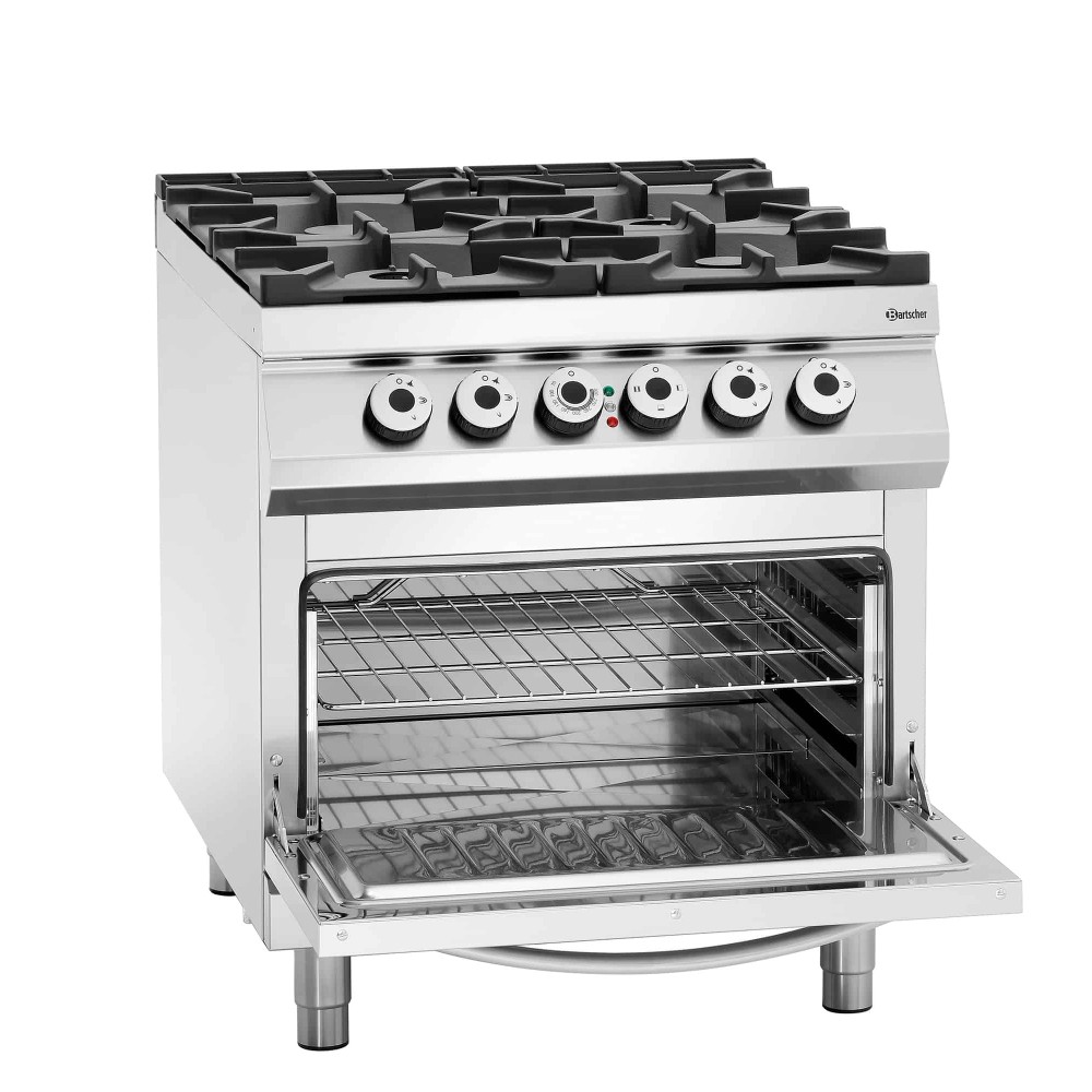 4 palnikowa kuchnia gazowa, piekarnik elektryczny 2/1 GN 800x900x900 Bartscher 2952271