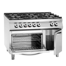 6 palnikowa kuchnia gazowa, piekarnik elektryczny 2/1 GN,NS 1200x900x900 Bartscher 2952481