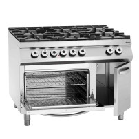 6 palnikowa kuchnia gazowa, piekarnik elektryczny 2/1 GN,NS 1200x900x900 Bartscher 2952481