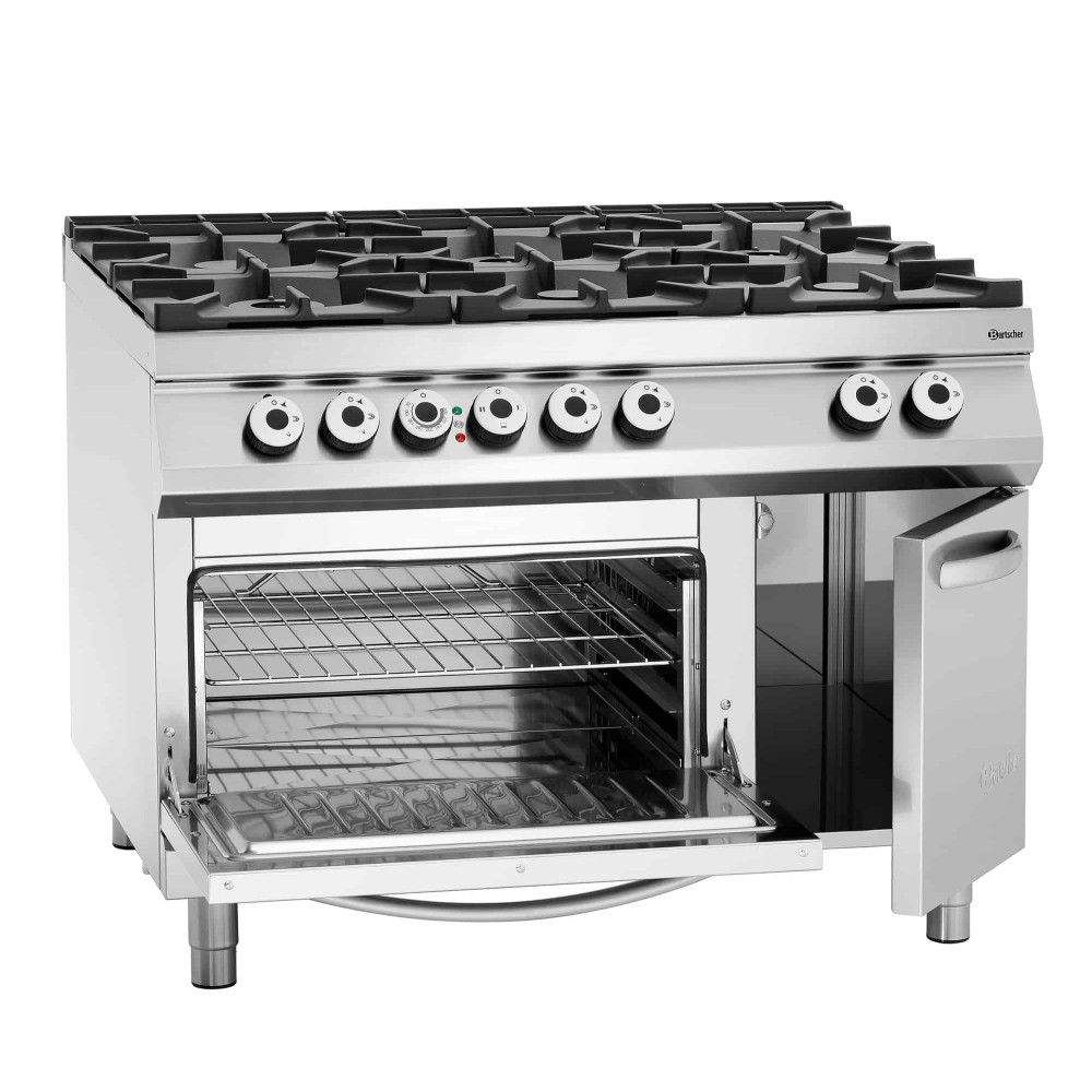6 palnikowa kuchnia gazowa, piekarnik elektryczny 2/1 GN,NS 1200x900x900 Bartscher 2952481