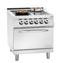 4 palnikowa kuchnia ceramiczna, piekarnik elektryczny 2/1GN 800x900x900 Bartscher 296431