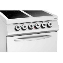 4 palnikowa kuchnia ceramiczna, piekarnik elektryczny 2/1GN 800x900x900 Bartscher 296431