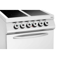 4 palnikowa kuchnia ceramiczna, piekarnik elektryczny 2/1GN 800x900x900 Bartscher 296431