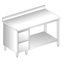 Stół z szufladami i półką