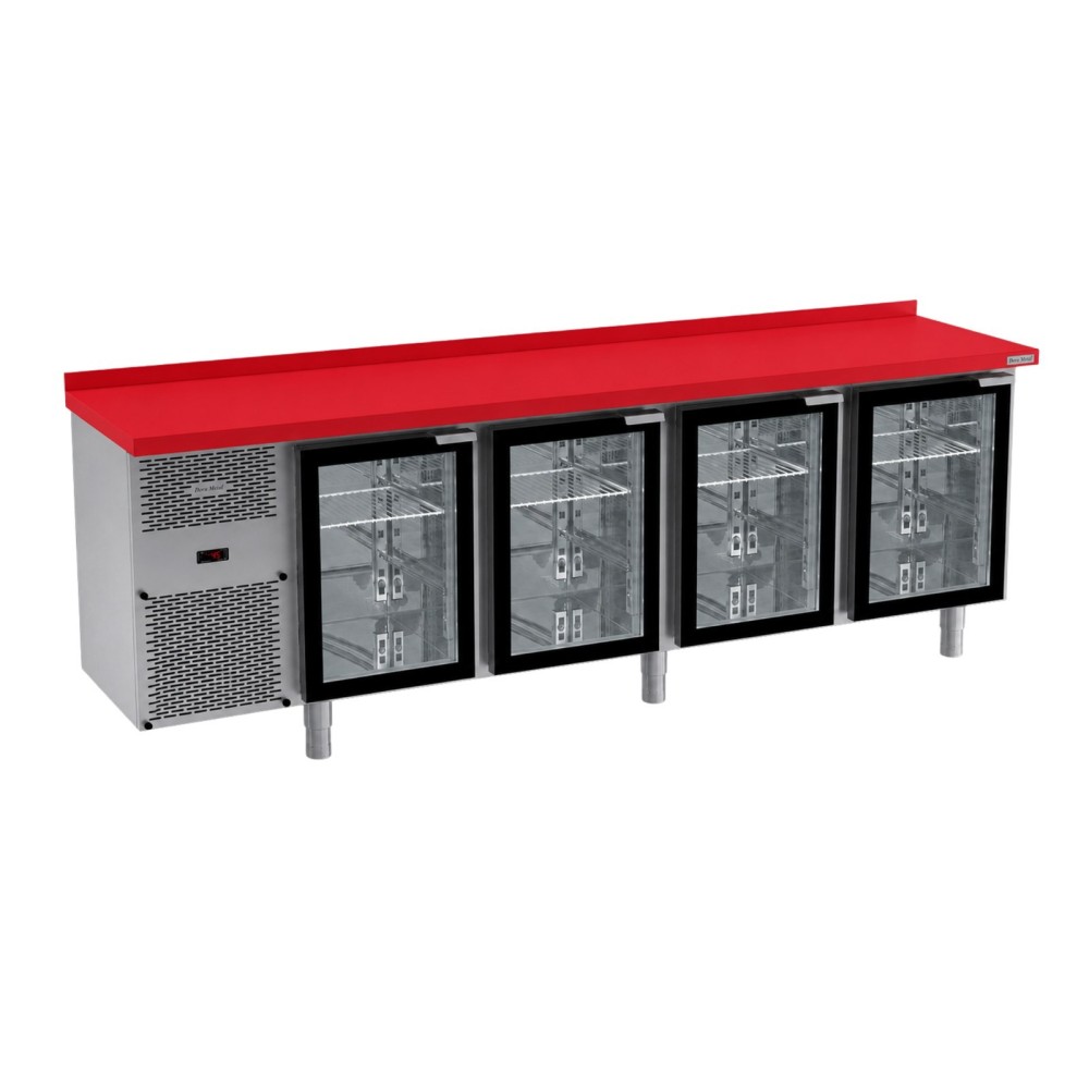 Stół chłodniczy 4 drzwiowy z drzwiami przeszklonymi bez blatu