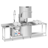 Zmywarka kapturowa, kosz 500x500 mm, system płukania HTR, odzysk ciepła, wbudowany zmiękczacz, 634x750x1523 mm, SMEG SPH515SH