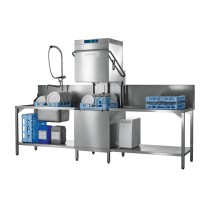 Zmywarka kapturowa do talerzy o mocy 16.3 kW z koszem 500x500 mm